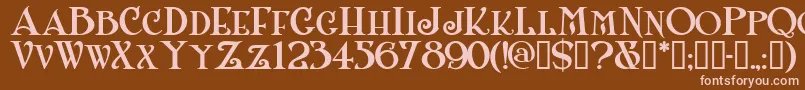 Shanlnc-fontti – vaaleanpunaiset fontit ruskealla taustalla