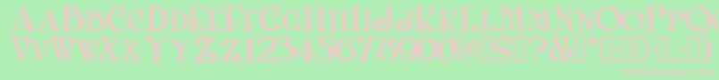 Shanlnc-fontti – vaaleanpunaiset fontit vihreällä taustalla