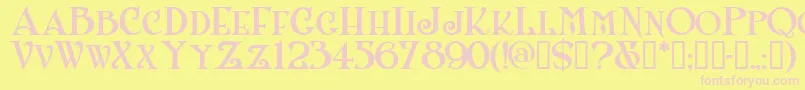 Shanlnc Font – Pink Fonts on Yellow Background