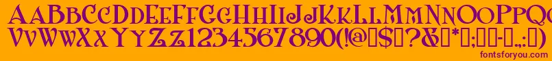 フォントShanlnc – オレンジの背景に紫のフォント