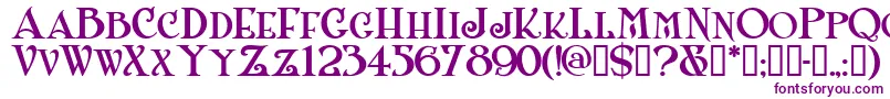 フォントShanlnc – 白い背景に紫のフォント