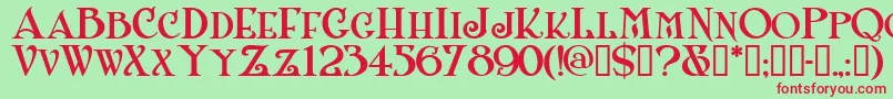 フォントShanlnc – 赤い文字の緑の背景