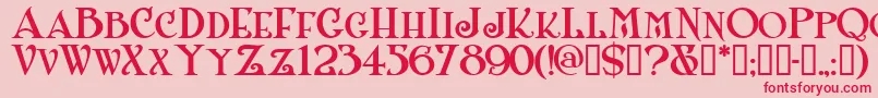 Shanlnc-Schriftart – Rote Schriften auf rosa Hintergrund