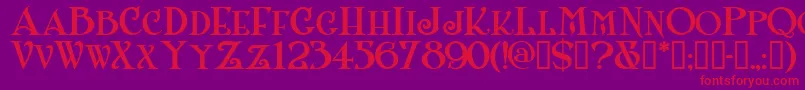 フォントShanlnc – 紫の背景に赤い文字
