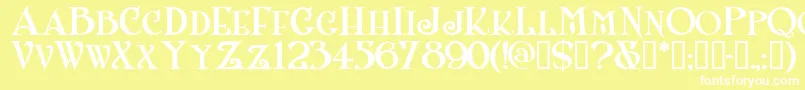 Шрифт Shanlnc – белые шрифты на жёлтом фоне