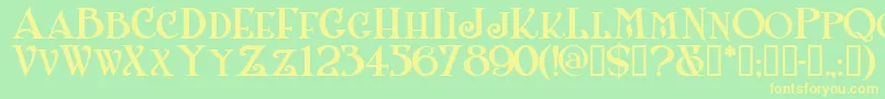 Shanlnc Font – Yellow Fonts on Green Background