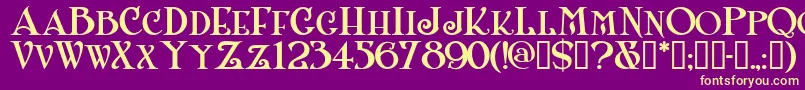 Shanlnc-fontti – keltaiset fontit violetilla taustalla