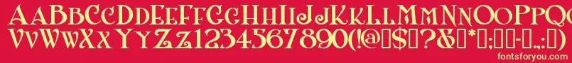 Shanlnc-fontti – keltaiset fontit punaisella taustalla