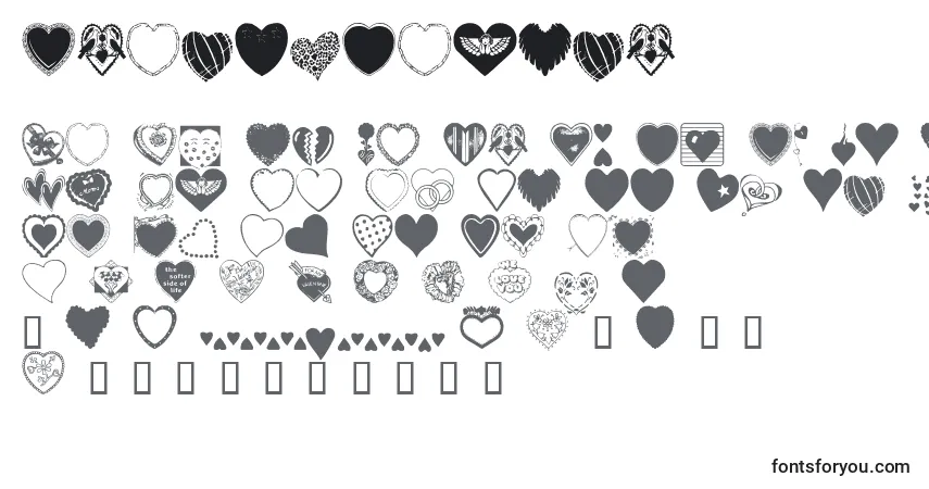 Шрифт HeartsGalore – алфавит, цифры, специальные символы