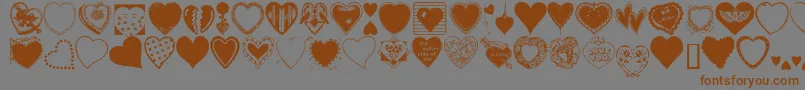 HeartsGalore Font – Brown Fonts on Gray Background