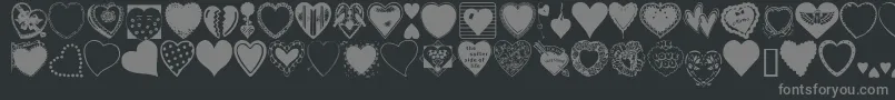 HeartsGalore Font – Gray Fonts on Black Background