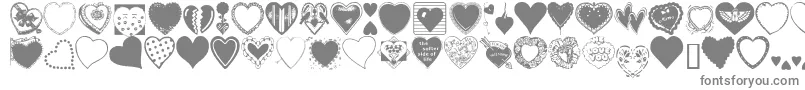 HeartsGalore Font – Gray Fonts on White Background