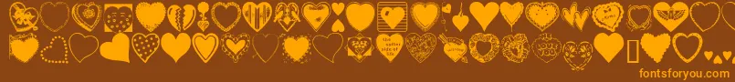 HeartsGalore Font – Orange Fonts on Brown Background