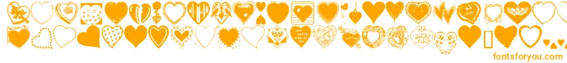 HeartsGalore Font – Orange Fonts on White Background