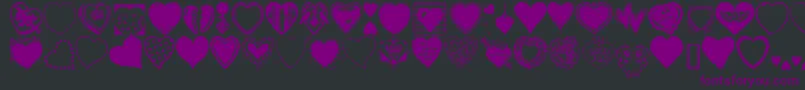 HeartsGalore Font – Purple Fonts on Black Background