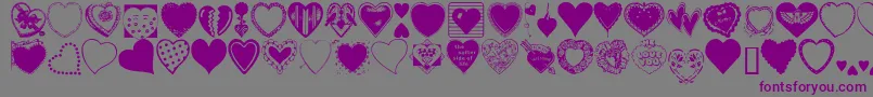 Police HeartsGalore – polices violettes sur fond gris