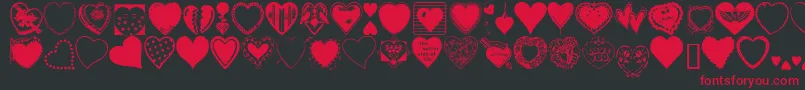 HeartsGalore Font – Red Fonts on Black Background