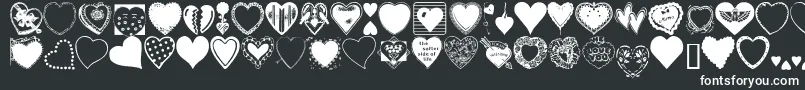 HeartsGalore-fontti – valkoiset fontit