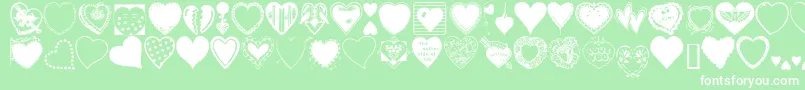 HeartsGalore Font – White Fonts on Green Background