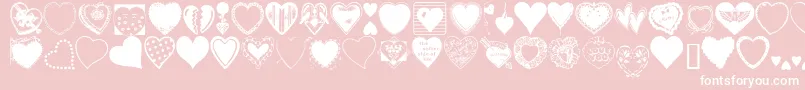 HeartsGalore Font – White Fonts on Pink Background