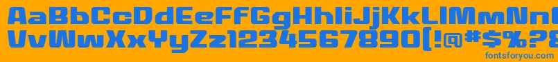 MecheffectstwolcbbReg Font – Blue Fonts on Orange Background