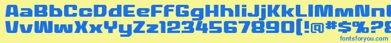 MecheffectstwolcbbReg Font – Blue Fonts on Yellow Background