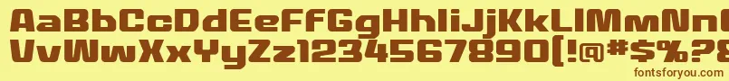 MecheffectstwolcbbReg Font – Brown Fonts on Yellow Background