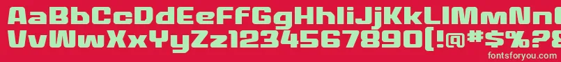 MecheffectstwolcbbReg Font – Green Fonts on Red Background