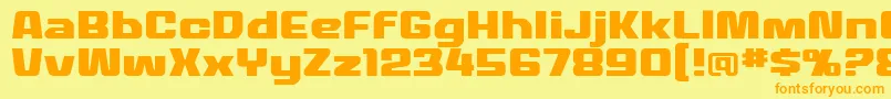 MecheffectstwolcbbReg Font – Orange Fonts on Yellow Background