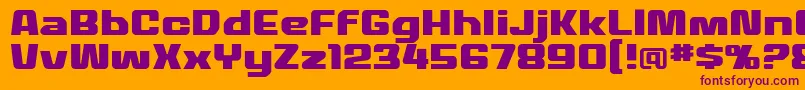 MecheffectstwolcbbReg Font – Purple Fonts on Orange Background