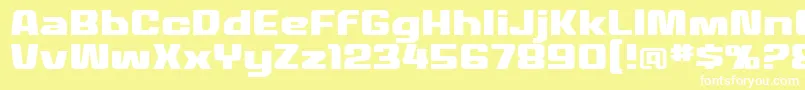 MecheffectstwolcbbReg Font – White Fonts on Yellow Background