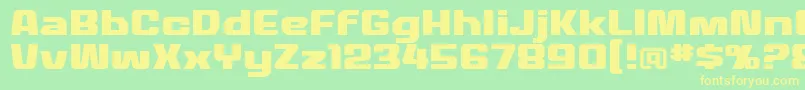 MecheffectstwolcbbReg Font – Yellow Fonts on Green Background