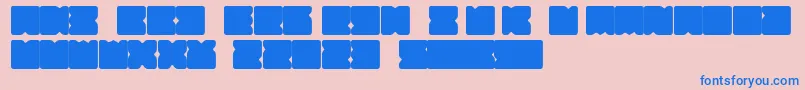 Suihou-Schriftart – Blaue Schriften auf rosa Hintergrund