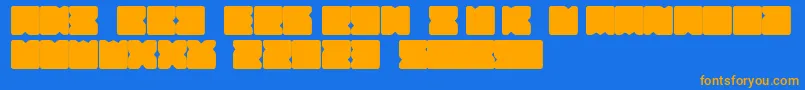 フォントSuihou – オレンジ色の文字が青い背景にあります。