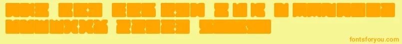 フォントSuihou – オレンジの文字が黄色の背景にあります。