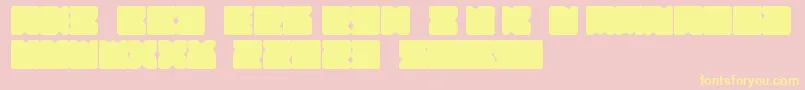 Fonte Suihou – fontes amarelas em um fundo rosa