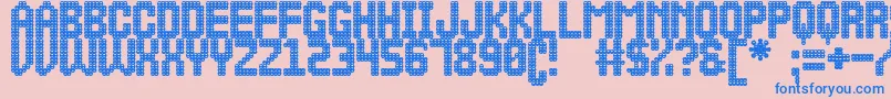 MalaVidaSt-Schriftart – Blaue Schriften auf rosa Hintergrund