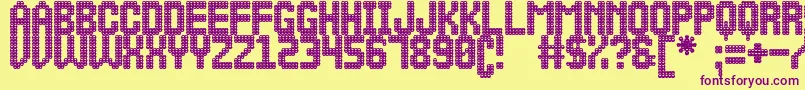 MalaVidaSt-Schriftart – Violette Schriften auf gelbem Hintergrund