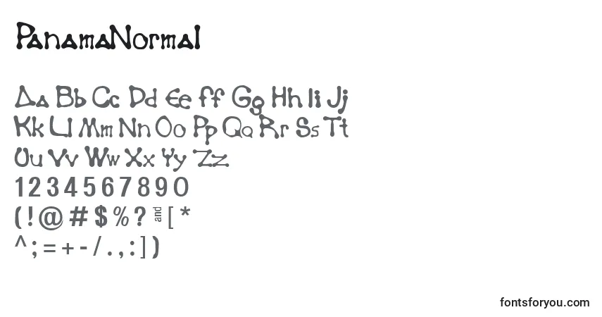 A fonte PanamaNormal – alfabeto, números, caracteres especiais