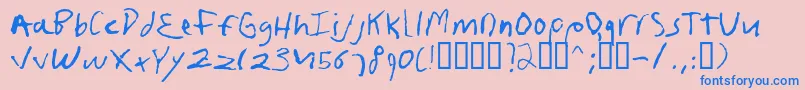 Frushand-fontti – siniset fontit vaaleanpunaisella taustalla