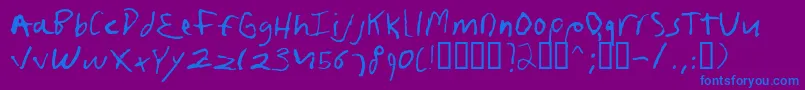 Frushand Font – Blue Fonts on Purple Background