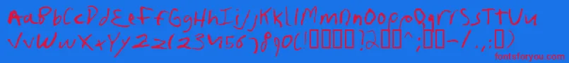 Шрифт Frushand – красные шрифты на синем фоне