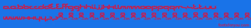 Bitstorm-Schriftart – Rote Schriften auf blauem Hintergrund