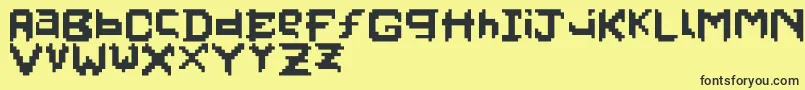 Pixelfaceonfire Font – Black Fonts on Yellow Background
