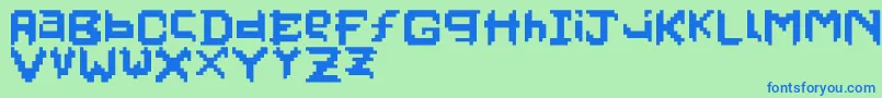 Pixelfaceonfire Font – Blue Fonts on Green Background