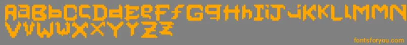 Czcionka Pixelfaceonfire – pomarańczowe czcionki na szarym tle