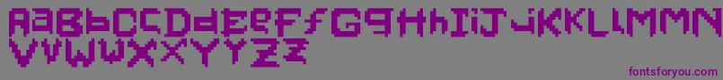 フォントPixelfaceonfire – 紫色のフォント、灰色の背景