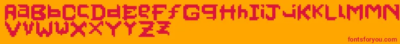 fuente Pixelfaceonfire – Fuentes Rojas Sobre Fondo Naranja