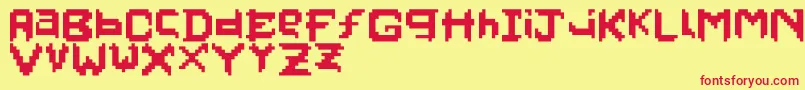 フォントPixelfaceonfire – 赤い文字の黄色い背景