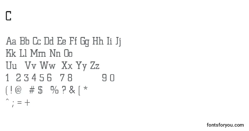Schriftart CityLightLight – Alphabet, Zahlen, spezielle Symbole